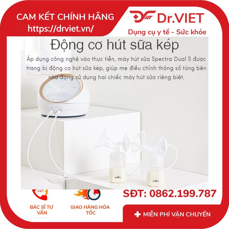 Máy hút sữa điện đôi kép Spectra Dual S 10 Máy hút sữa điện đôi kép Spectra Dual S