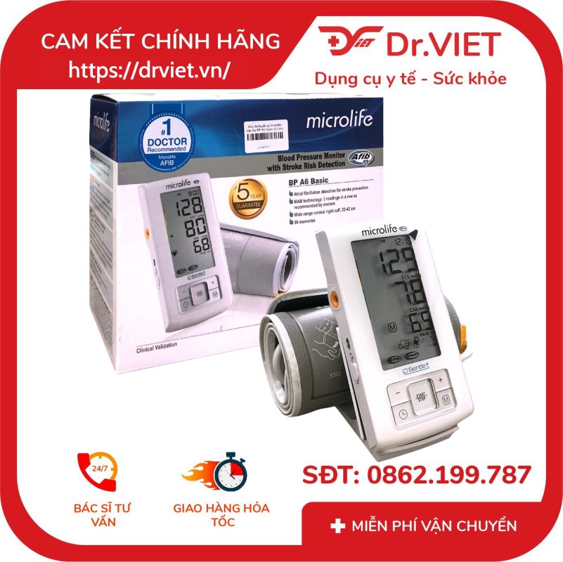 Máy đo huyết áp bắp tay Microlife A6 Basic 12 Máy đo huyết áp bắp tay Microlife A6 Basic