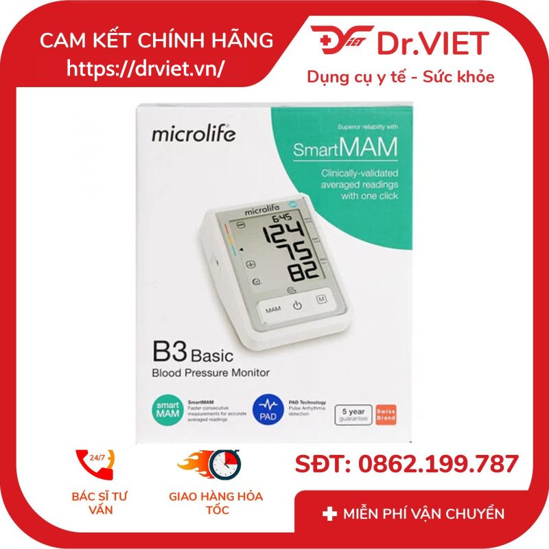 Máy đo huyết áp Microlife B3 Basic 10 Máy đo huyết áp Microlife B3 Basic
