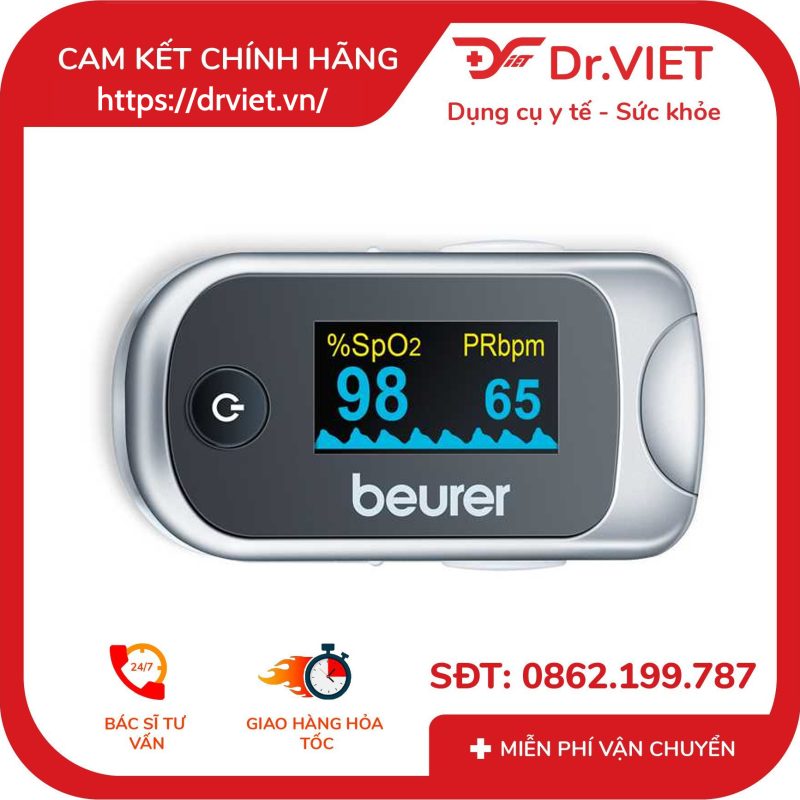 Máy đo nồng độ oxy trong máu SpO2 và nhịp tim Beurer PO40 9 Máy đo nồng độ oxy trong máu SpO2 và nhịp tim Beurer PO40