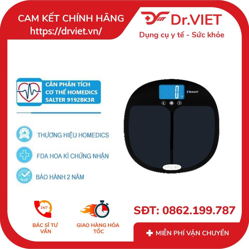 Cân sức khỏe phân tích cơ thể HoMedics Salter 9192BK3R 11 Cân sức khỏe phân tích cơ thể HoMedics Salter 9192BK3R