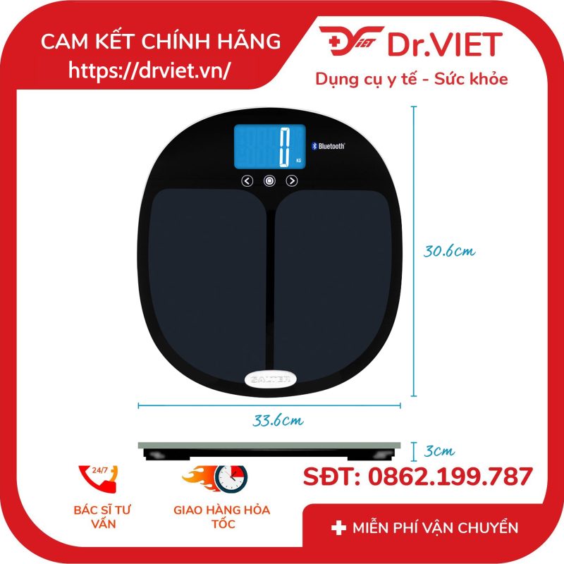 Cân sức khỏe phân tích cơ thể HoMedics Salter 9192BK3R 15 Cân sức khỏe phân tích cơ thể HoMedics Salter 9192BK3R