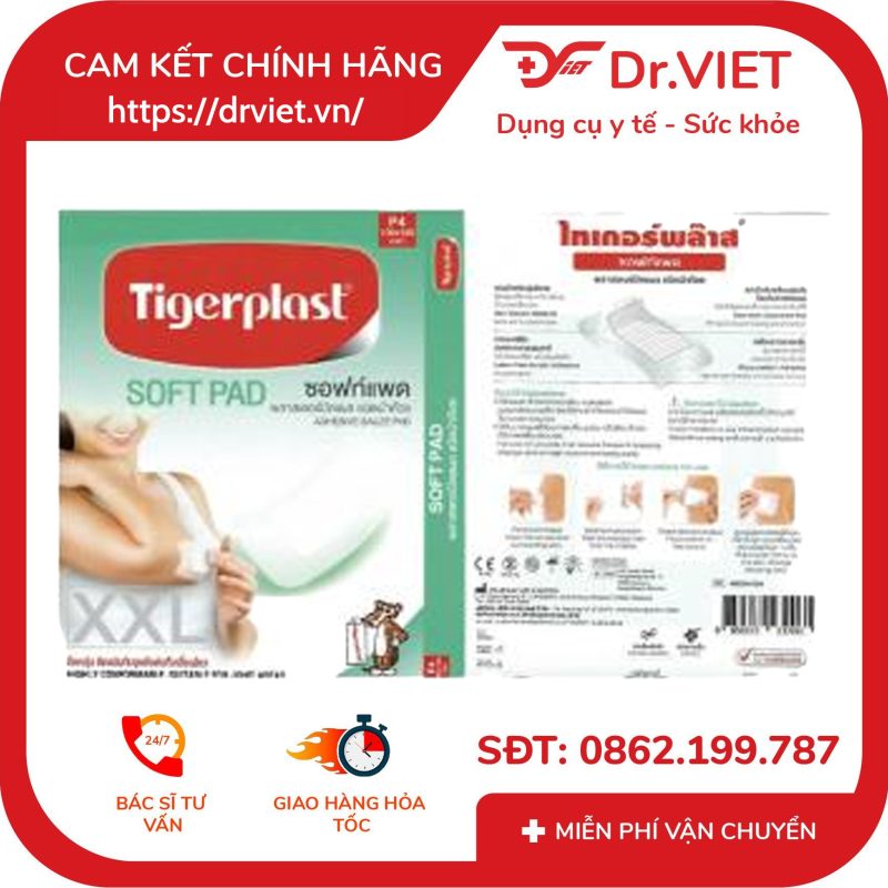Băng cá nhân co giãn TigerPlast Soft Pad 8 Băng cá nhân co giãn TigerPlast Soft Pad