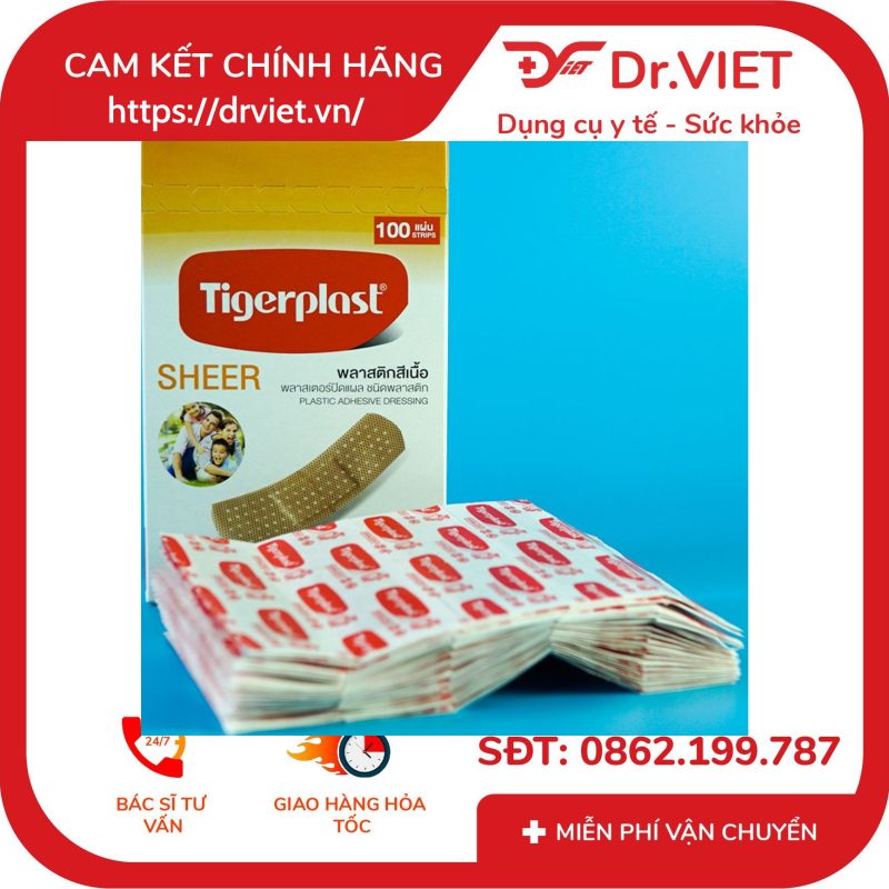 Băng cá nhân màu da Tigerplast Sheer 100 cái