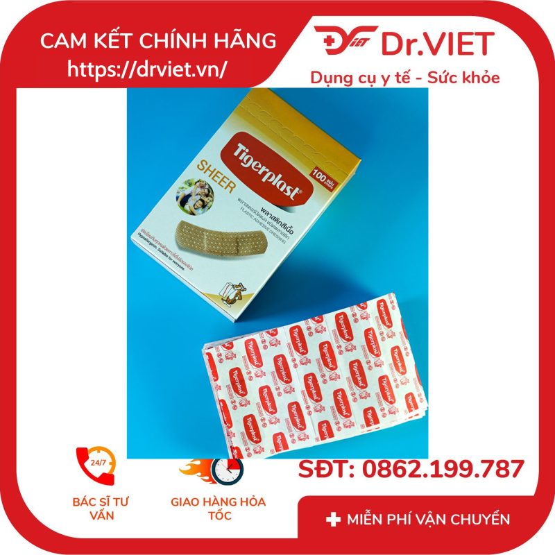 Băng cá nhân màu da Tigerplast Sheer 100 cái
