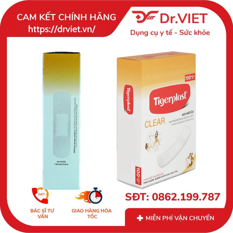 Băng cá nhân trong suốt Tigerplast CLEAR Hộp 100 cái 11 Băng cá nhân trong suốt Tigerplast CLEAR Hộp 100 cái