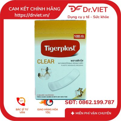 Băng cá nhân trong suốt Tigerplast CLEAR Hộp 100 cái 15 Băng cá nhân trong suốt Tigerplast CLEAR Hộp 100 cái