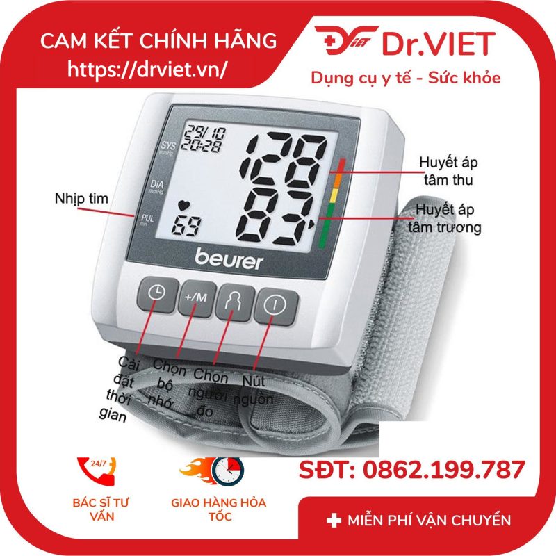 Máy đo huyết áp cổ tay Beurer BC30 12 Máy đo huyết áp cổ tay Beurer BC30
