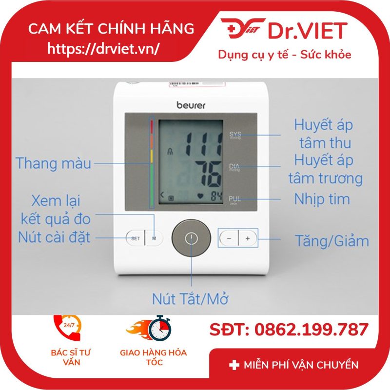 Máy đo huyết áp bắp tay Beurer BM28 17 Máy đo huyết áp bắp tay Beurer BM28