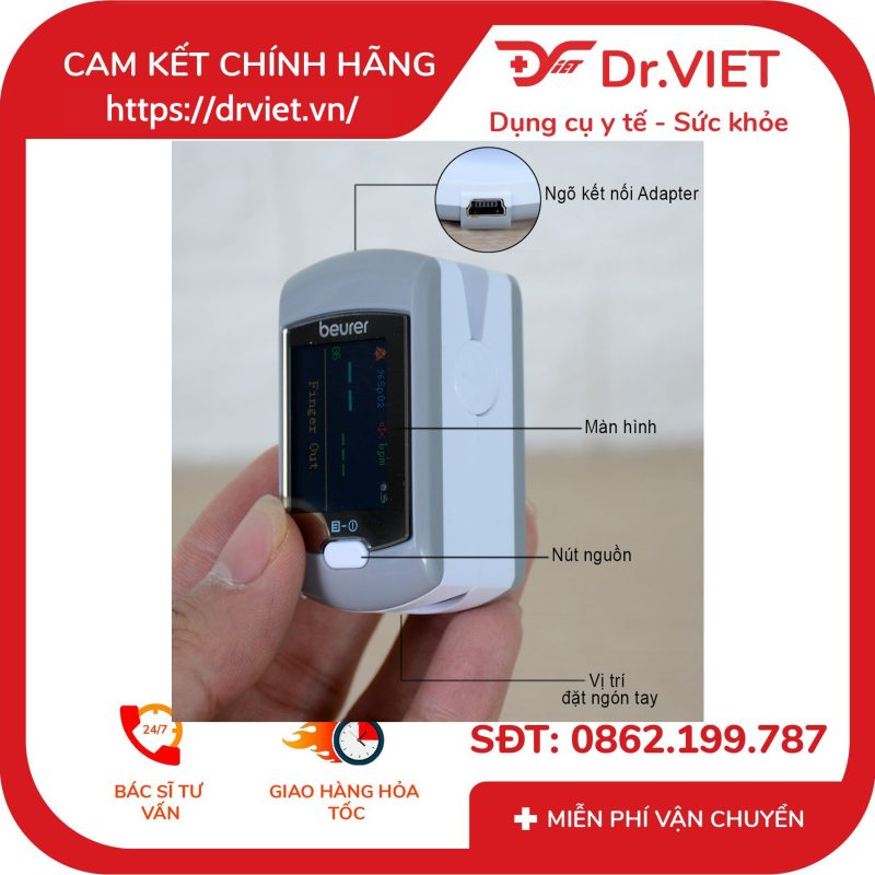 Máy đo nồng độ Oxy trong máu SpO2 Beurer PO80