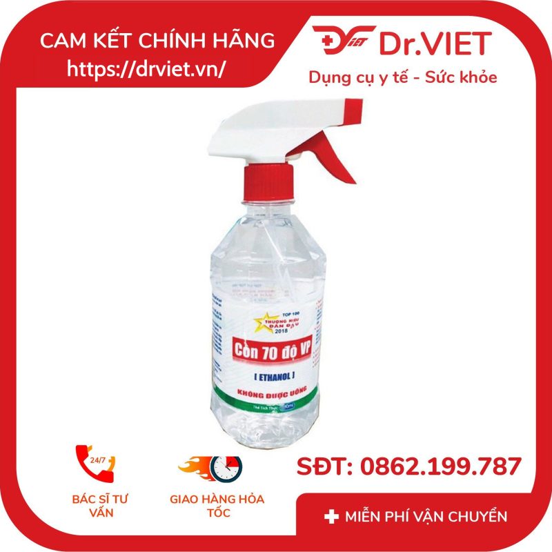 Cồn 70 độ Vĩnh Phúc chai 500ml 10 Cồn 70 độ Vĩnh Phúc chai 500ml