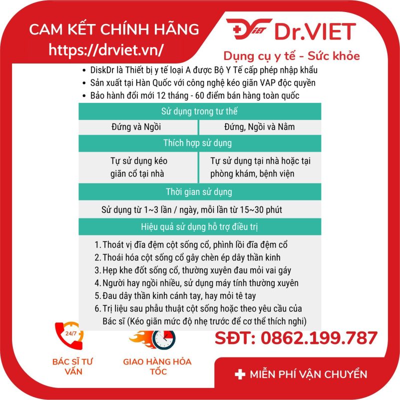 Đai cổ kéo giãn cột sống DiskDr. CS300 Hàn Quốc 18 Đai cổ kéo giãn cột sống DiskDr. CS300 Hàn Quốc