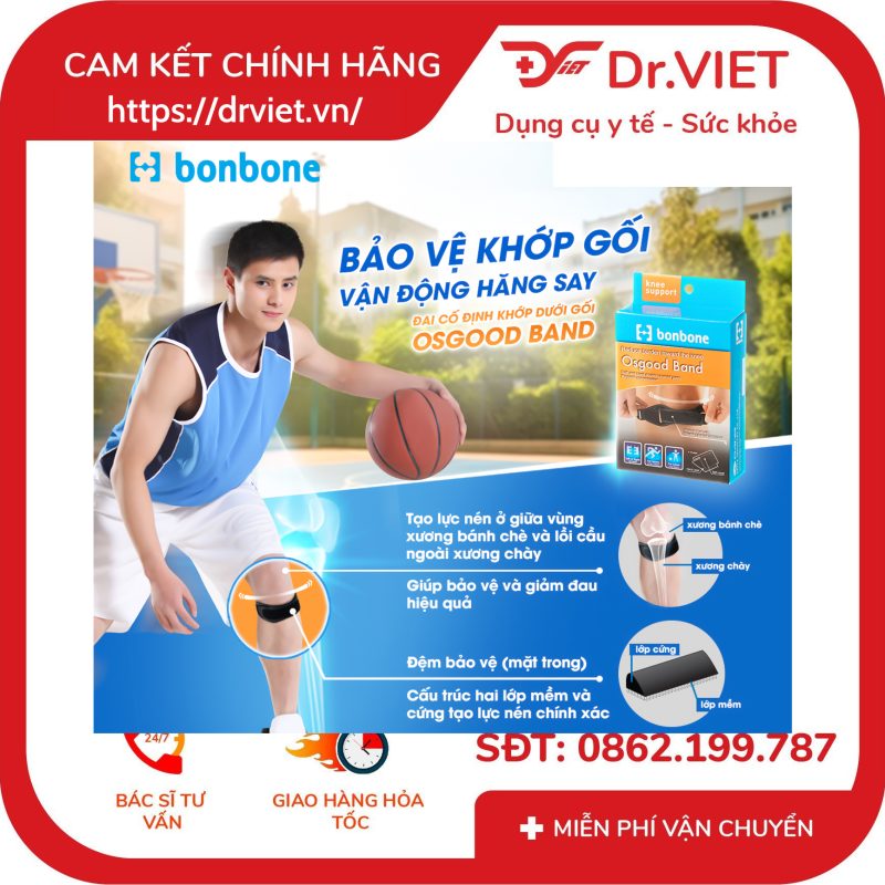 Đai cố định khớp dưới gối Bonbone Osgood Band Freesize