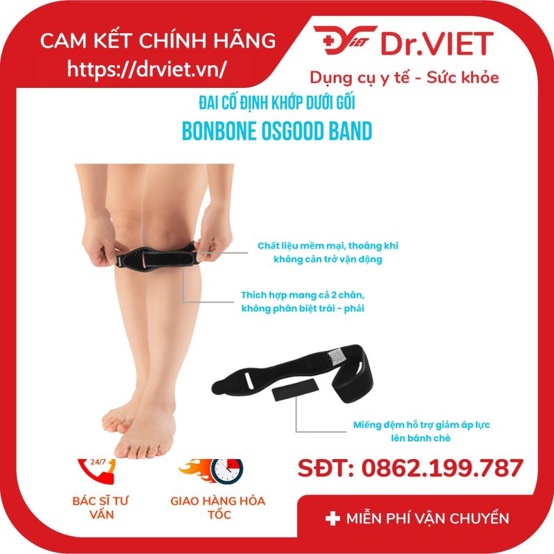 Đai cố định khớp dưới gối Bonbone Osgood Band Freesize