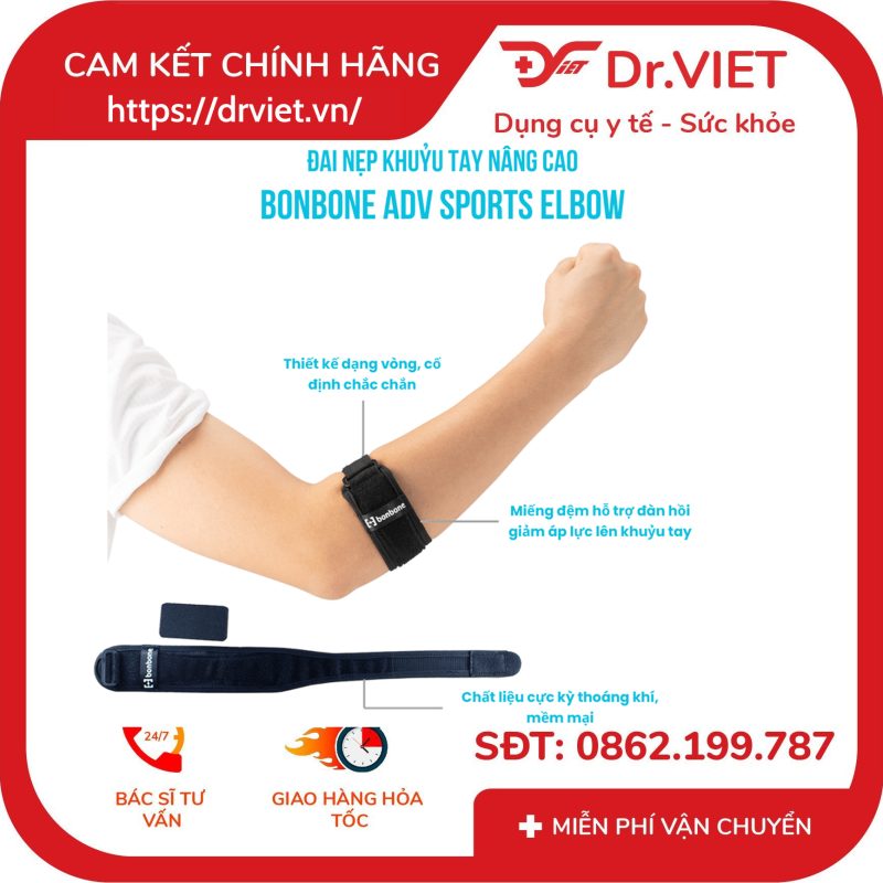 Đai nẹp khuỷu tay nâng cao Bonbone ADV Sports Elbow – Freesize 13 Đai nẹp khuỷu tay nâng cao Bonbone ADV Sports Elbow – Freesize