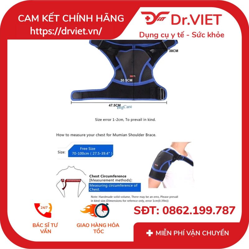 Đai cố định vai cao cấp có túi khí Bigcare 11 Đai cố định vai cao cấp có túi khí Bigcare