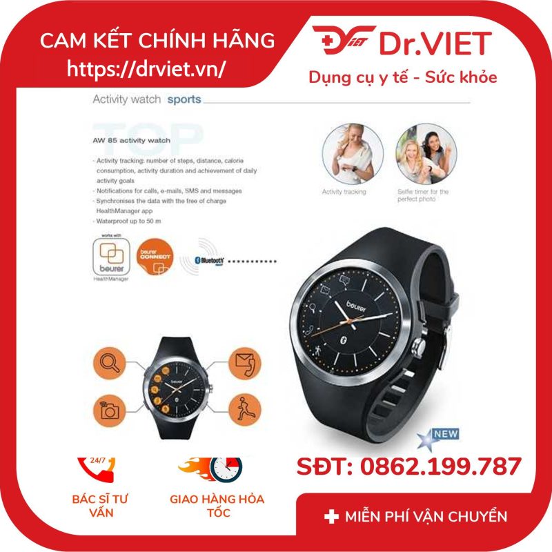 Đồng hồ cảm biến vận động Beurer AW85 10 Đồng hồ cảm biến vận động Beurer AW85