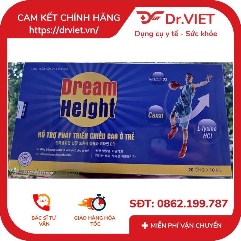 Siro Dream Height Dạng Ống Hỗ Trợ Tăng Chiều Cao Hộp 20 ống