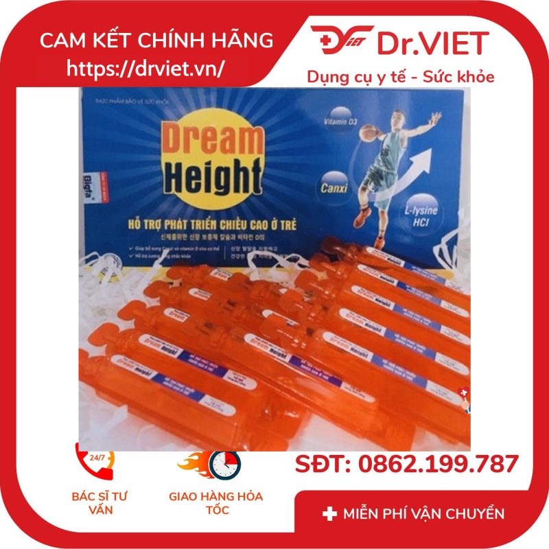 Siro Dream Height Dạng Ống Hỗ Trợ Tăng Chiều Cao Hộp 20 ống