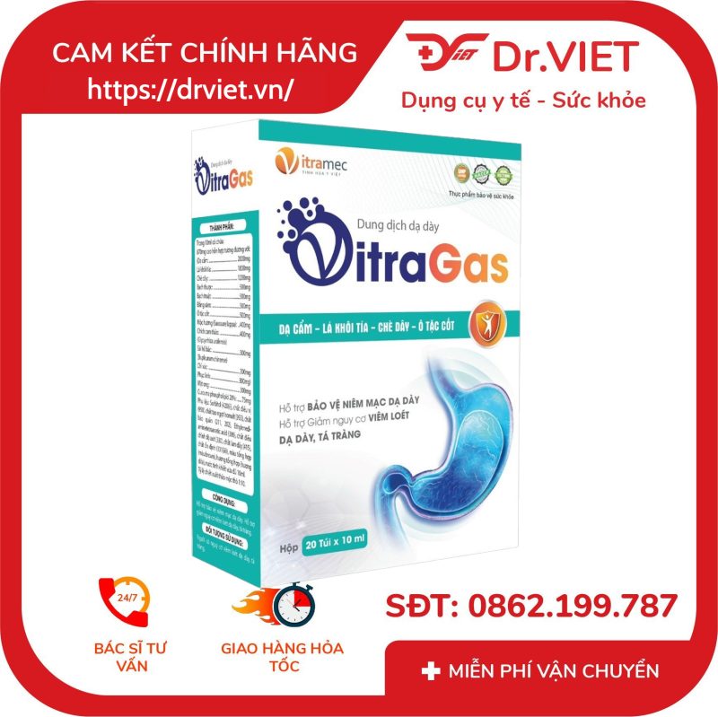 Dung dịch dạ dày VitraGas giảm viêm dạ dày