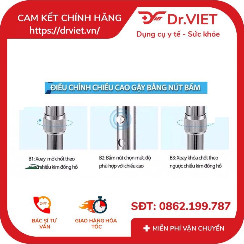 Alternative view of Gậy tập đi 3 chân Lucass B-926