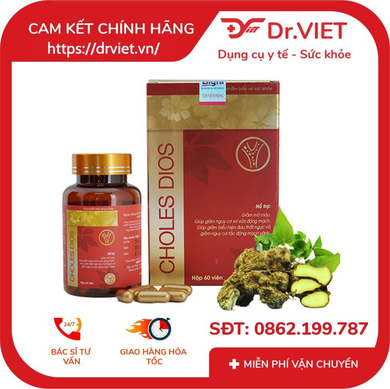 Viên uống Choles Dios - Giảm mỡ máu Bigfa