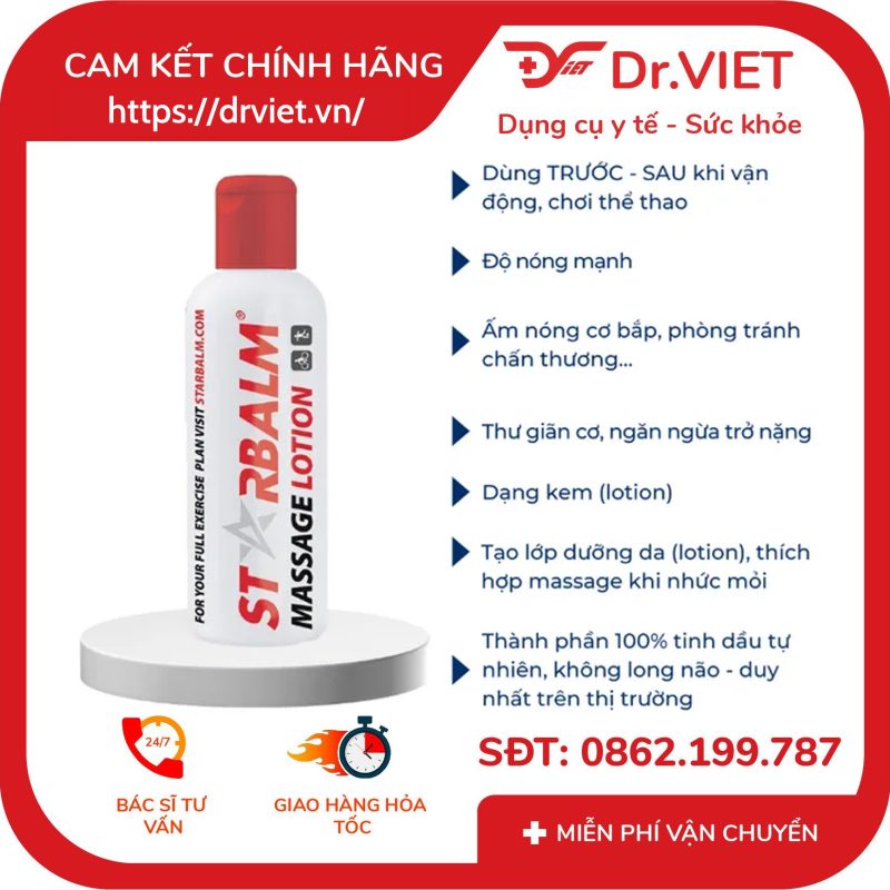 Kem xoa bóp giảm đau cơ Starbalm Massage Lotion 200ml 12 Kem xoa bóp giảm đau cơ Starbalm Massage Lotion 200ml