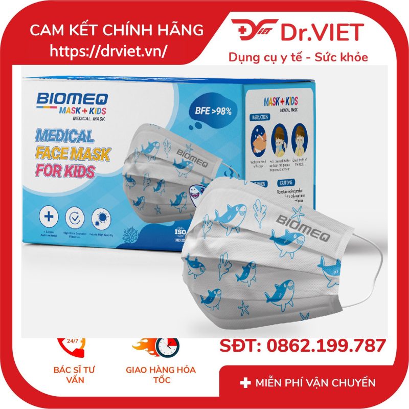 Khẩu trang trẻ em 4 lớp Biomeq Mask Kids