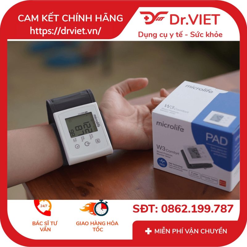 Máy đo huyết áp cổ tay Microlife BP W3 Comfort 12 Máy đo huyết áp cổ tay Microlife BP W3 Comfort