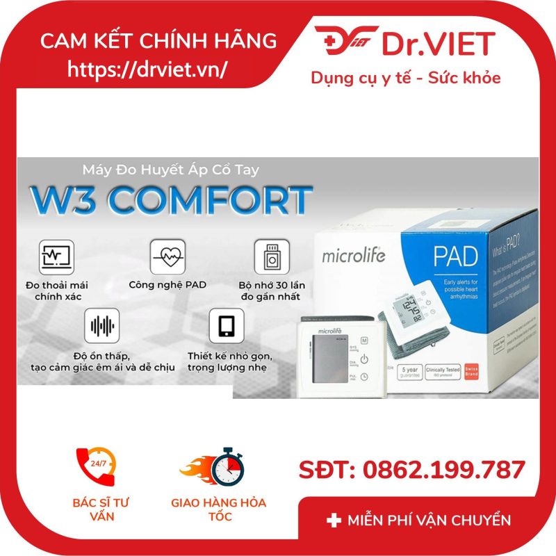 Máy đo huyết áp cổ tay Microlife BP W3 Comfort 15 Máy đo huyết áp cổ tay Microlife BP W3 Comfort