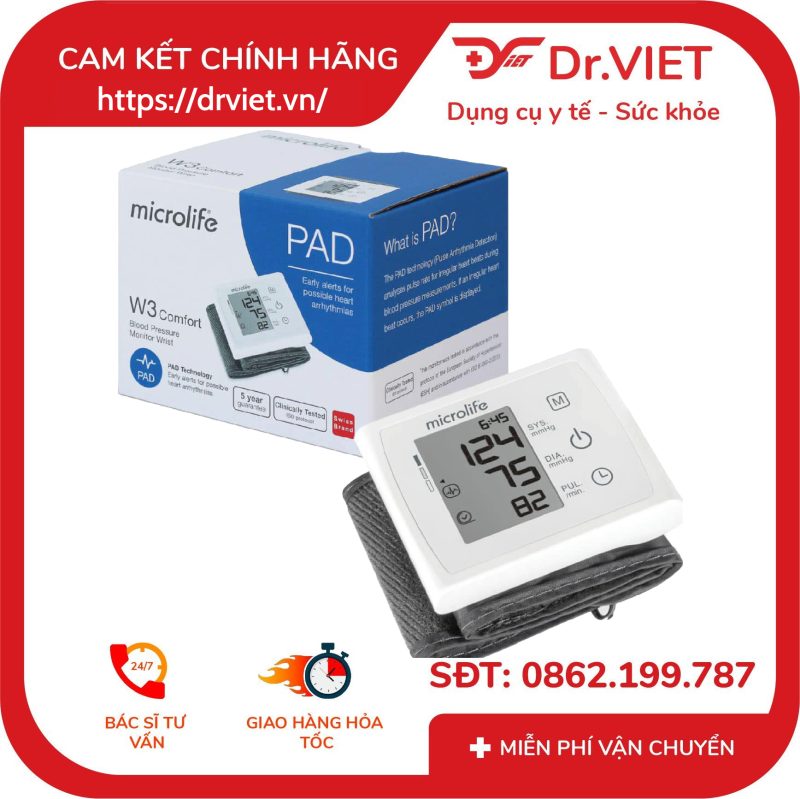 Máy đo huyết áp cổ tay Microlife BP W3 Comfort