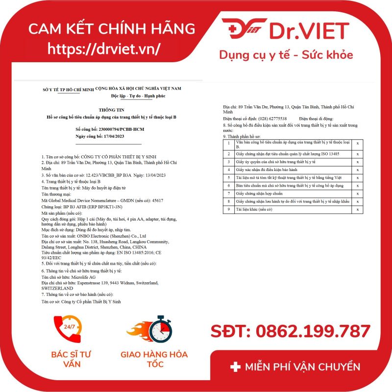 Máy đo huyết áp bắp tay Microlife B3 Afib Advanced