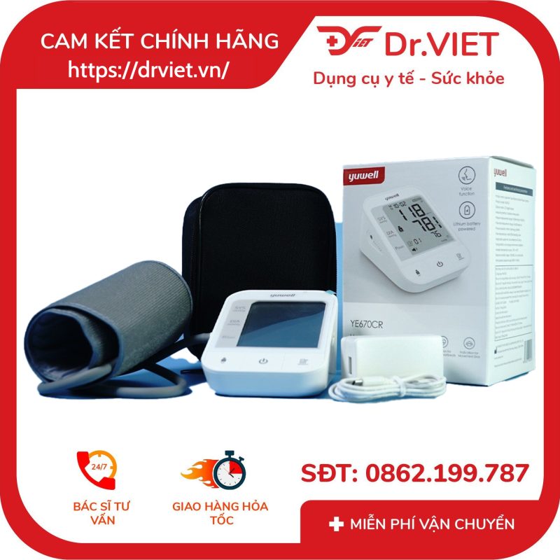 Máy đo huyết áp bắp tay Yuwell YE670CR
