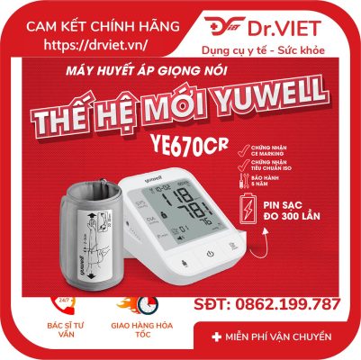 Máy đo huyết áp bắp tay Yuwell YE670CR