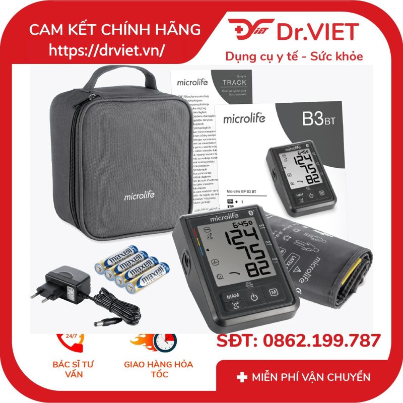 Máy đo huyết áp bắp tay Microlife B3 Bluetooth 15 Máy đo huyết áp bắp tay Microlife B3 Bluetooth