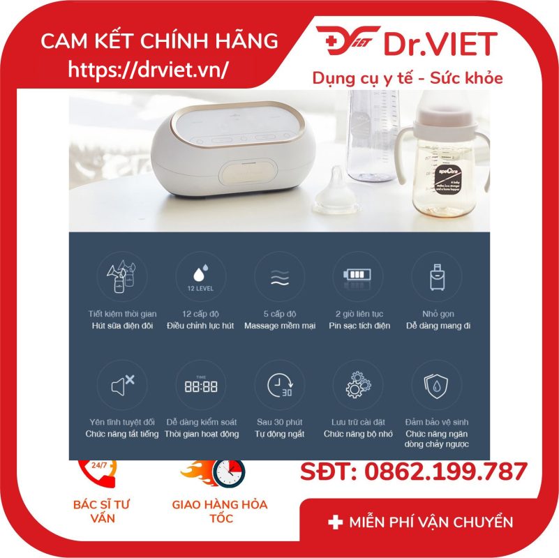 Máy hút sữa điện đôi Spectra Dual Compact 14 Máy hút sữa điện đôi Spectra Dual Compact