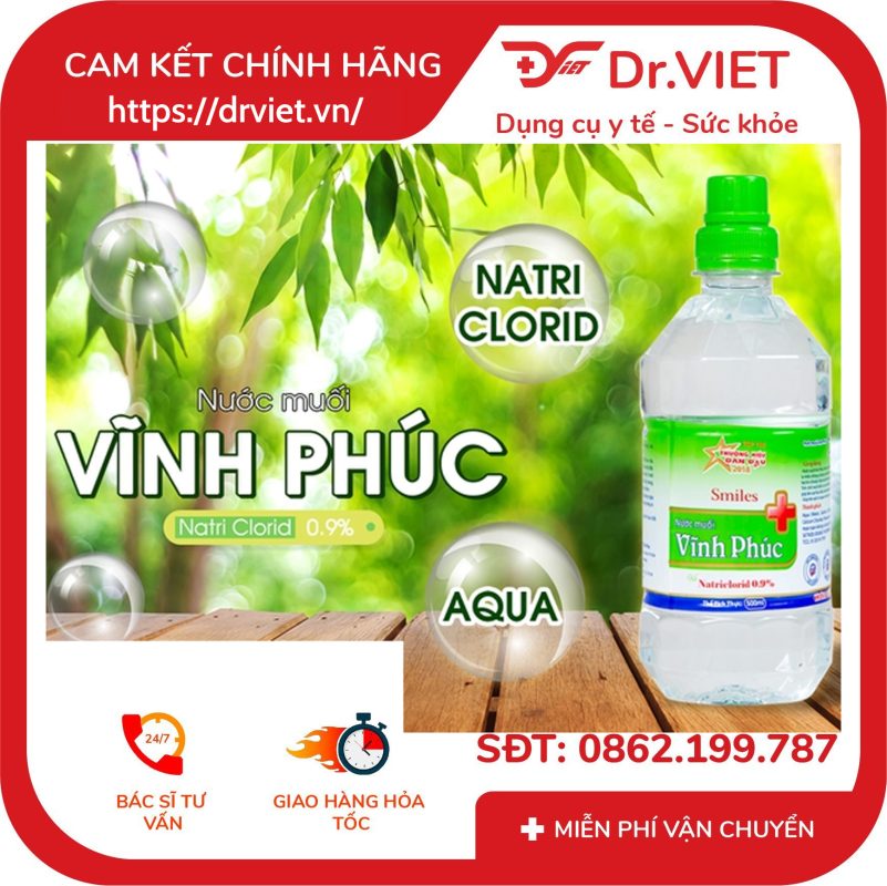 Nước muối Natriclorid 0.9% Smiles Vĩnh Phúc 14 Nước muối Natriclorid 0.9% Smiles Vĩnh Phúc