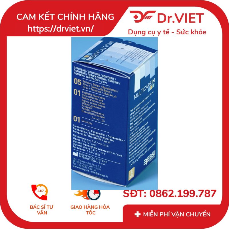 Que thử mỡ Triglycerides Multicarein 9 Que thử mỡ Triglycerides Multicarein