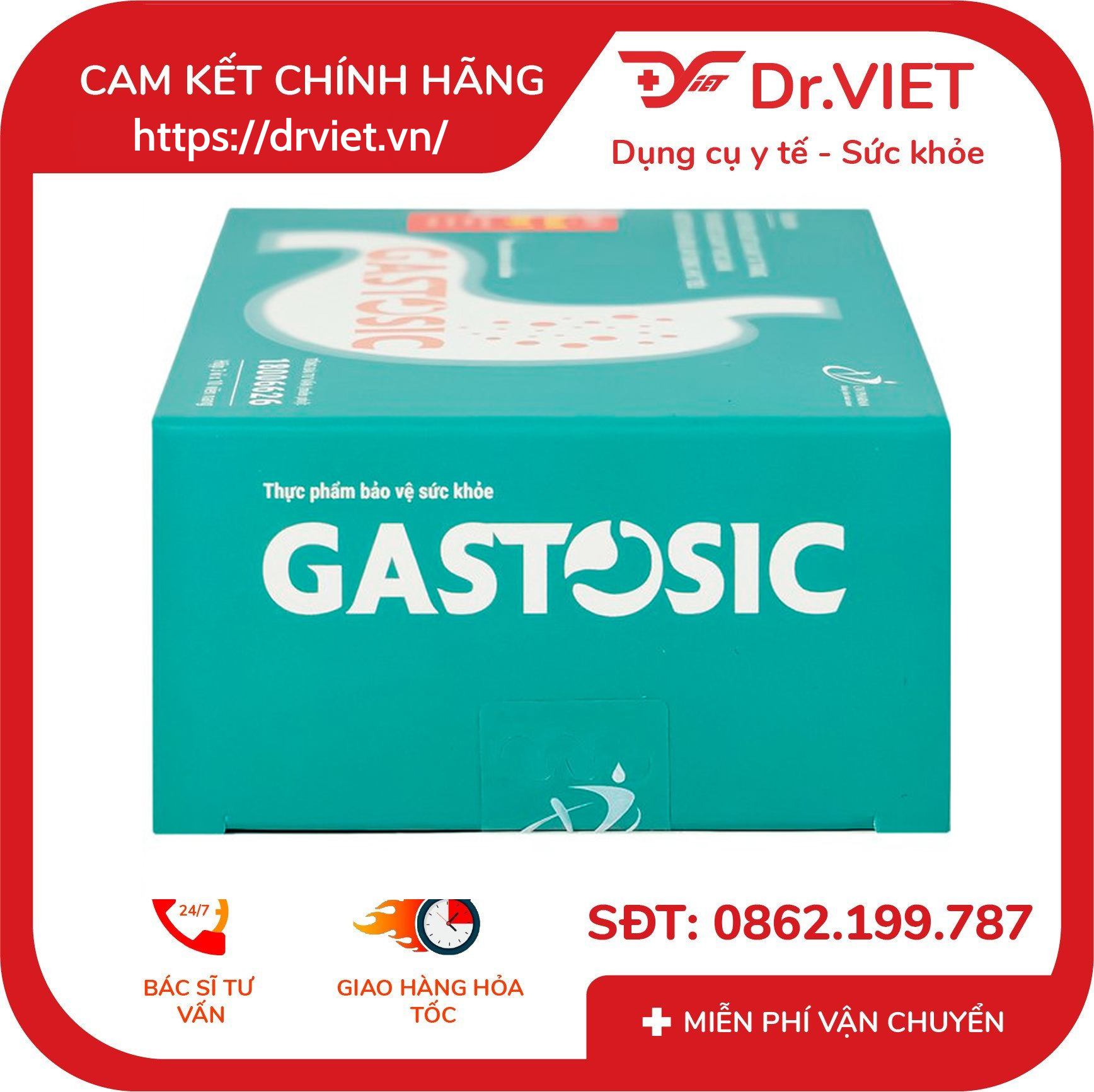 Viên uống Gastosic hỗ trợ tiêu hóa hộp 3 vỉ 6 Viên uống Gastosic hỗ trợ tiêu hóa hộp 3 vỉ