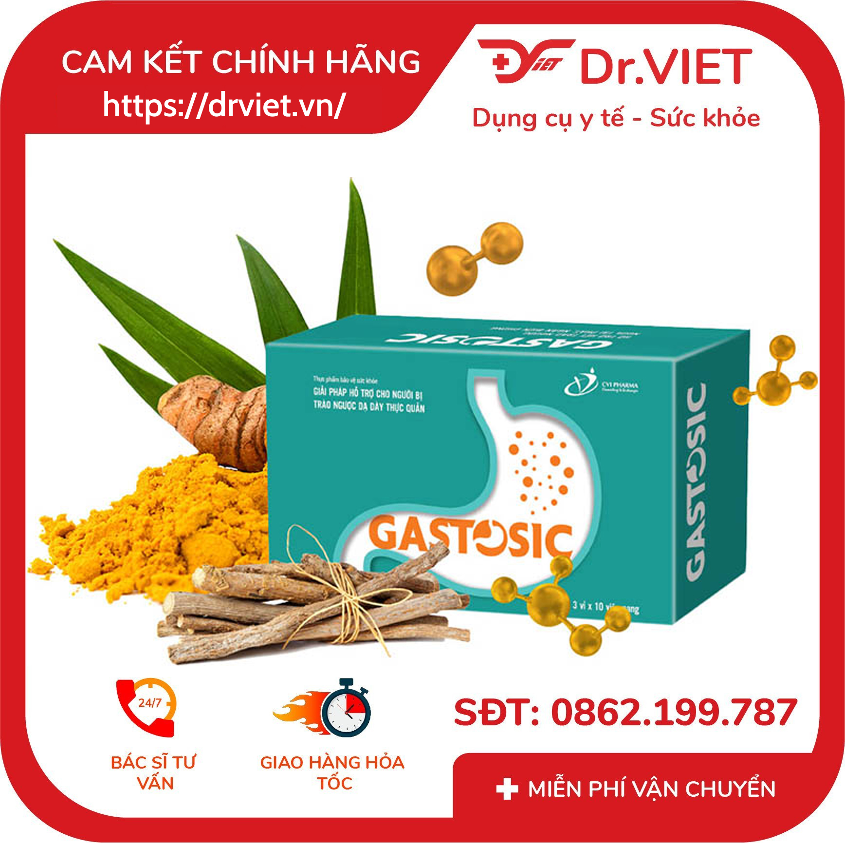 Viên uống Gastosic hỗ trợ tiêu hóa hộp 3 vỉ 7 Viên uống Gastosic hỗ trợ tiêu hóa hộp 3 vỉ