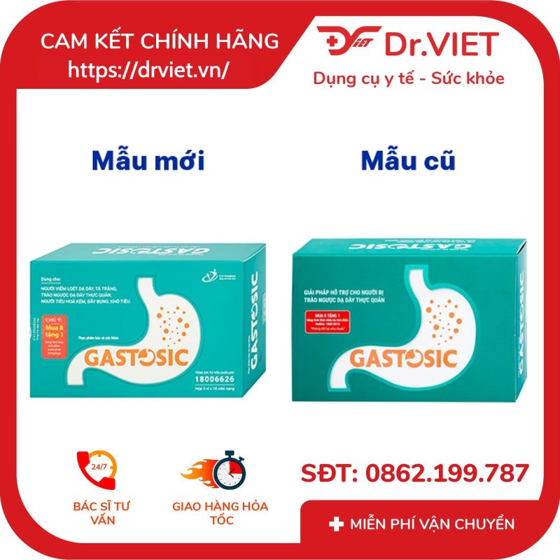 Viên uống Gastosic hỗ trợ tiêu hóa hộp 3 vỉ 14 Viên uống Gastosic hỗ trợ tiêu hóa hộp 3 vỉ