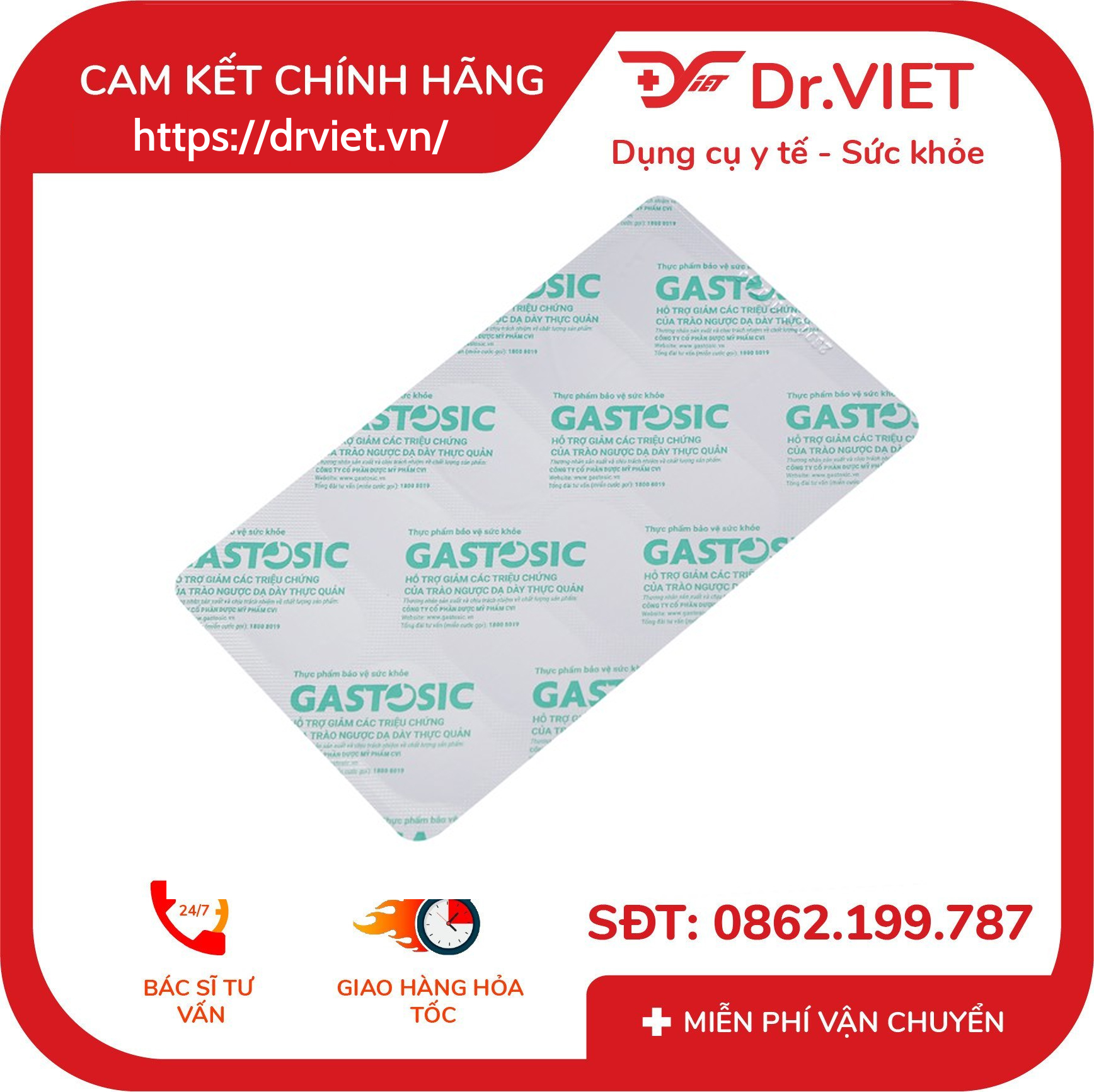 Viên uống Gastosic hỗ trợ tiêu hóa hộp 3 vỉ 9 Viên uống Gastosic hỗ trợ tiêu hóa hộp 3 vỉ