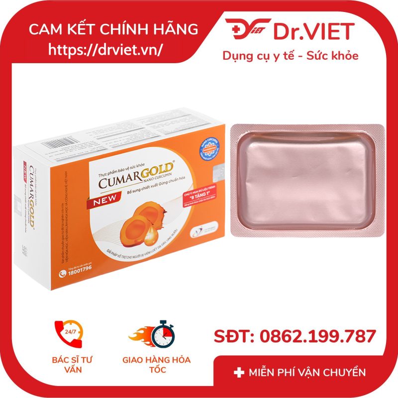Viên uống CumarGold New hỗ trợ giảm viêm loét dạ dày 10 Viên uống CumarGold New hỗ trợ giảm viêm loét dạ dày