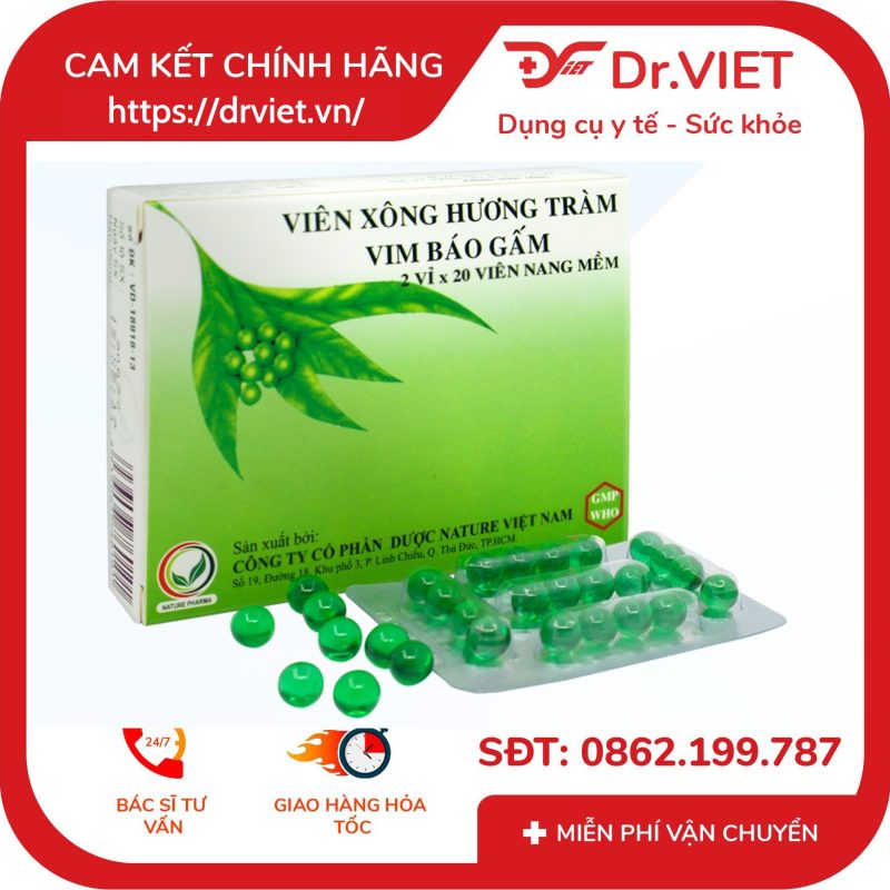 Viên xông Hương Tràm Vim Báo Gấm trị cảm 12 Viên xông Hương Tràm Vim Báo Gấm trị cảm