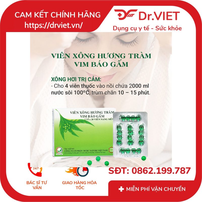 Viên xông Hương Tràm Vim Báo Gấm trị cảm 16 Viên xông Hương Tràm Vim Báo Gấm trị cảm
