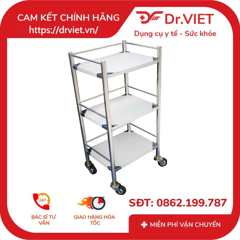 Xe Đẩy Inox 3 Tầng 30*40 DCG-43 9 Xe Đẩy Inox 3 Tầng 30*40 DCG-43