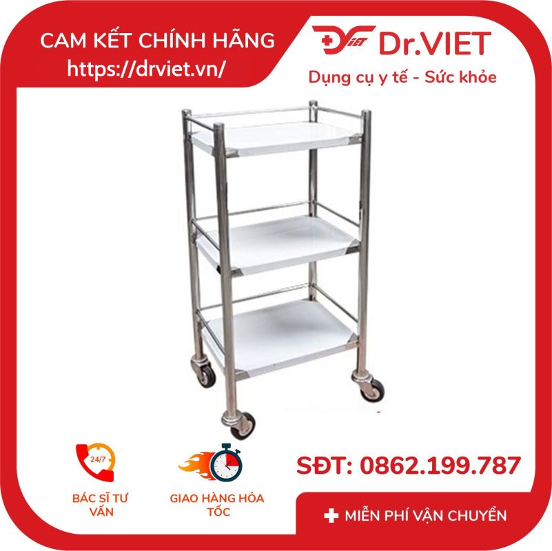 Xe Đẩy Inox 3 Tầng 30*40 DCG-43 9 Xe Đẩy Inox 3 Tầng 30*40 DCG-43