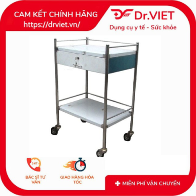 Xe đẩy inox 2 tầng Drviet 