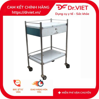 Xe đẩy inox 2 tầng Drviet 