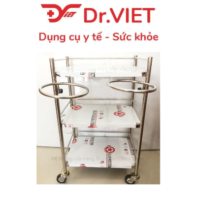 Xe đẩy 3 tầng không hộc inox DCG30/DGC31 - 1 vòng thau/ 2 vòng thau 35*50 16 xe đẩy 3 tầng không hộc'